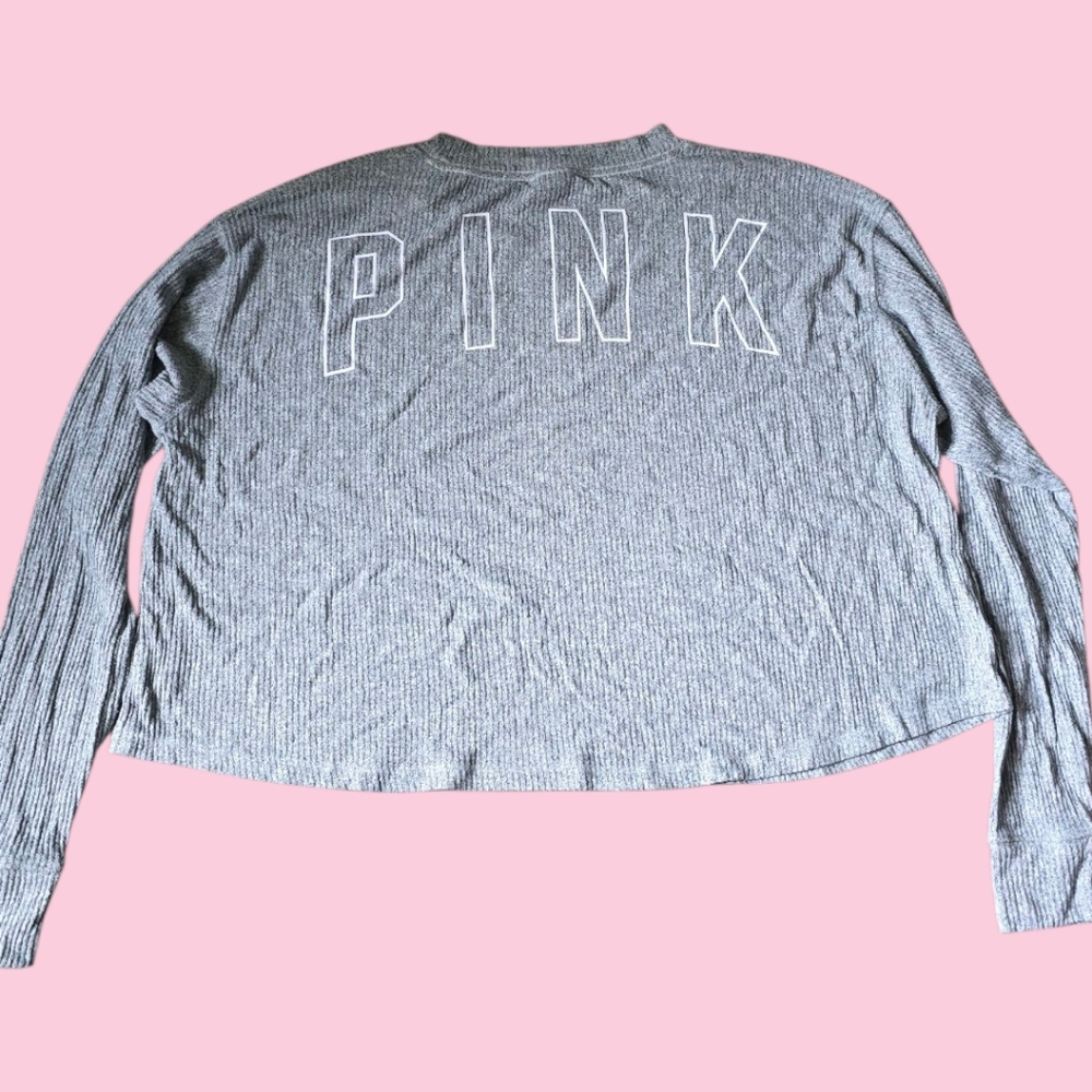 Gray Crop Sweater Blouse